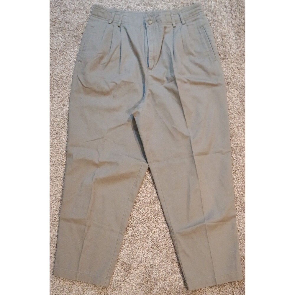 Liz Claiborne Lizsport Cotton Twill Pleated Trouser Sz Petite 16
